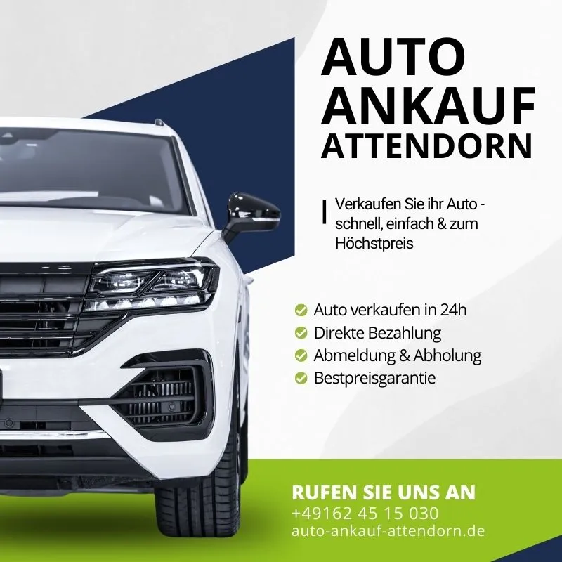 Autoankauf Attendorn | Verkaufen Sie ihr Auto - schnell, einfach & zum Höchstpreis